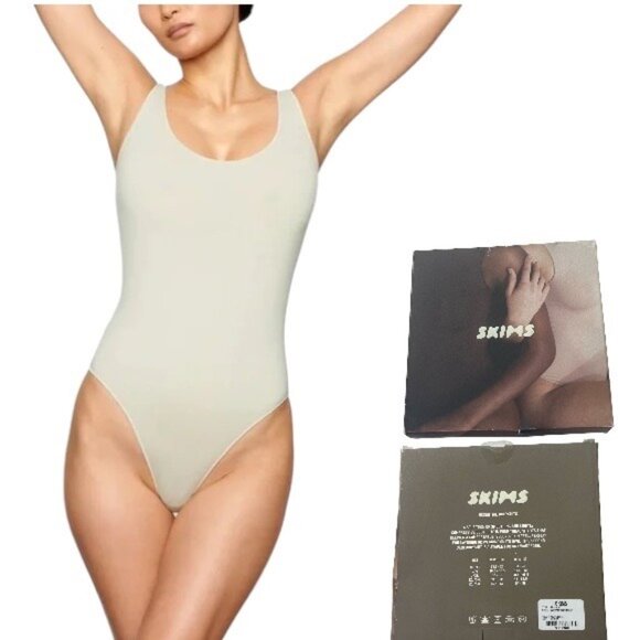SKIMS Essential Scoop Neck Bodysuit Agave Womens XXS/XS - Picture 1 of 10
